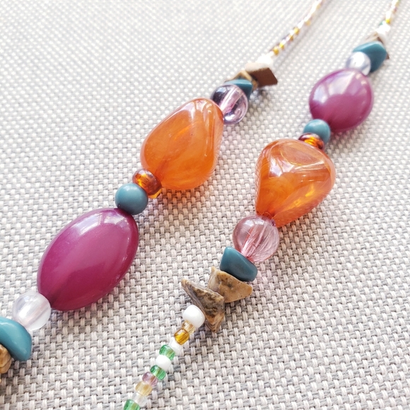 Long Multi-colour Beaded Necklace - Picture 5 of 6